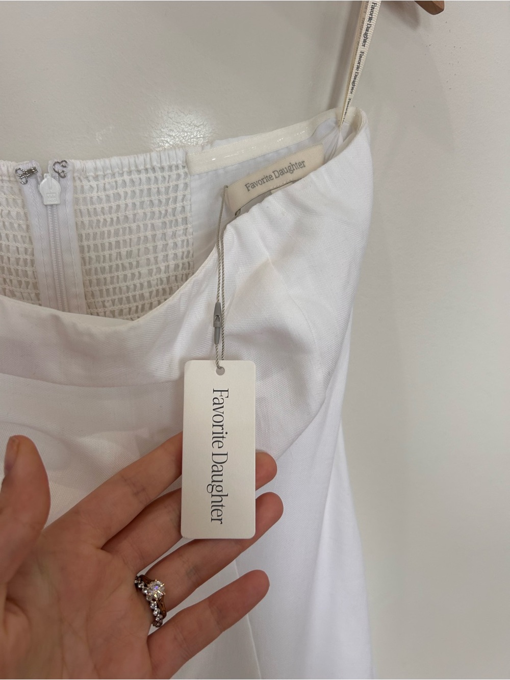 Favorite Daughter Strapless White Linen Midi Dress NWT - Picture 8 of 11